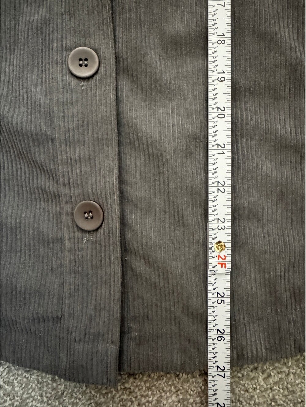 Avec Les Filles Corduroy Shacket | Size S | Gray - Picture 4 of 6